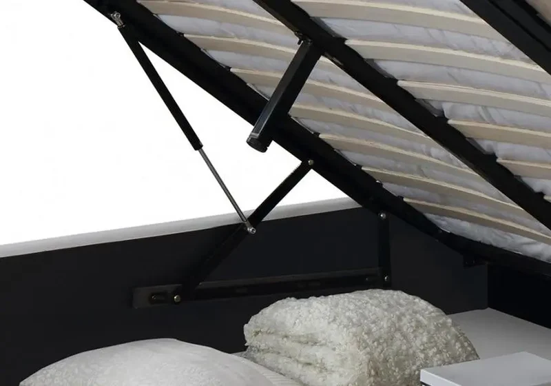 Lit coffre rangement gris - Dona