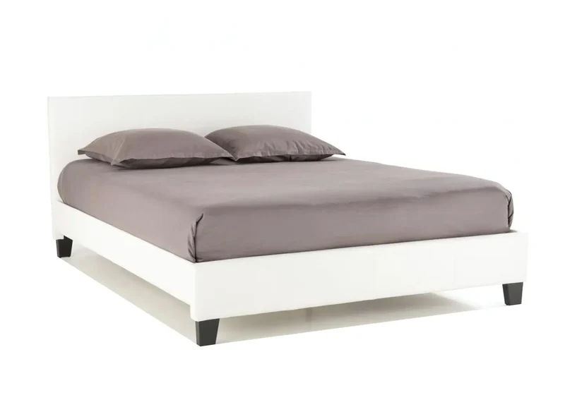 Lit double simili blanc - Soft