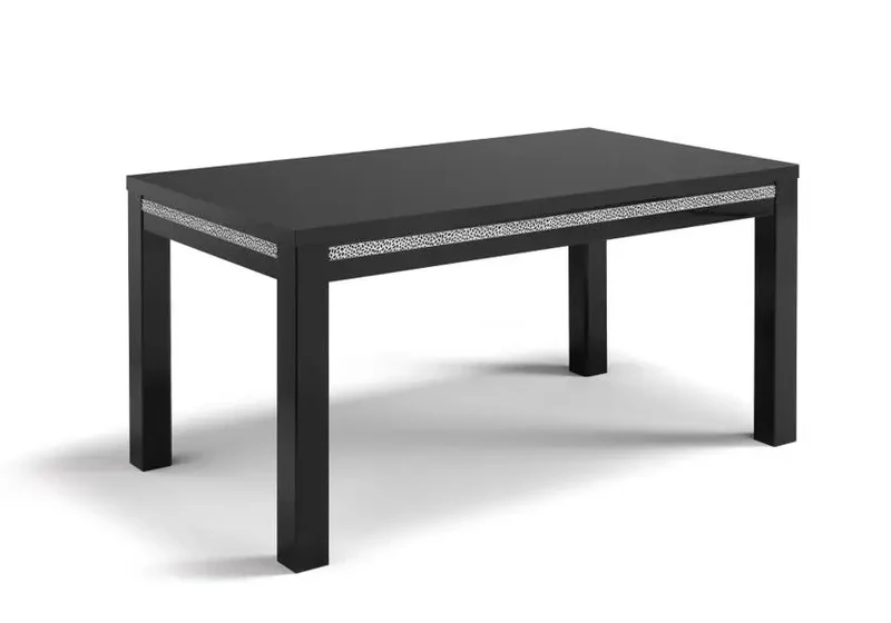 Table à manger et chaise noir ROMA Crome