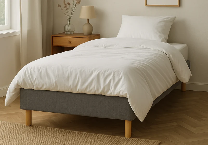 Sommier tapissé gris design 20 cm - Stely