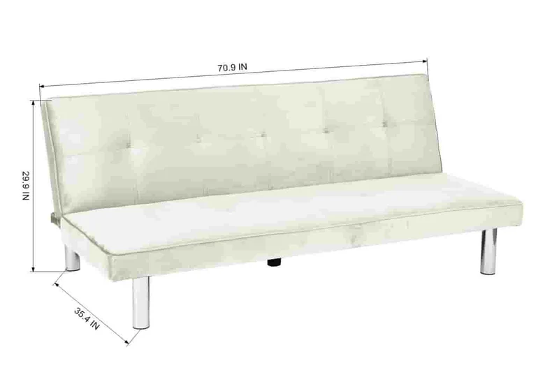 Banc convertible écru chromé - Antha