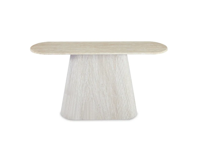 Console en marbre composite beige TIANA
