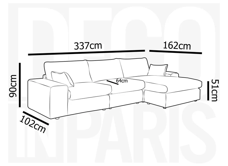 Canapé d'angle réversible en gros côtelé doux terracotta SIRINA