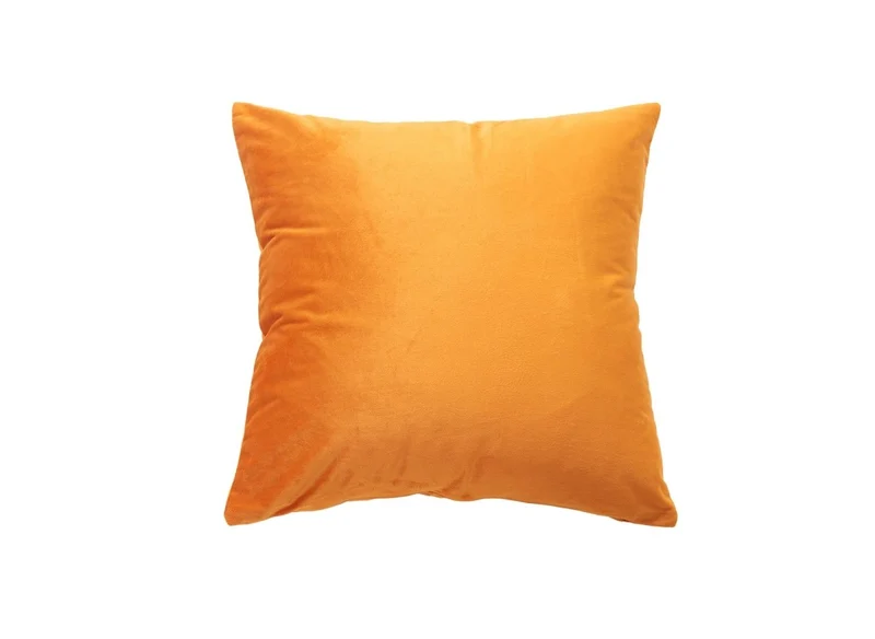 Coussin carré 45x45cm en velours orange TYGA