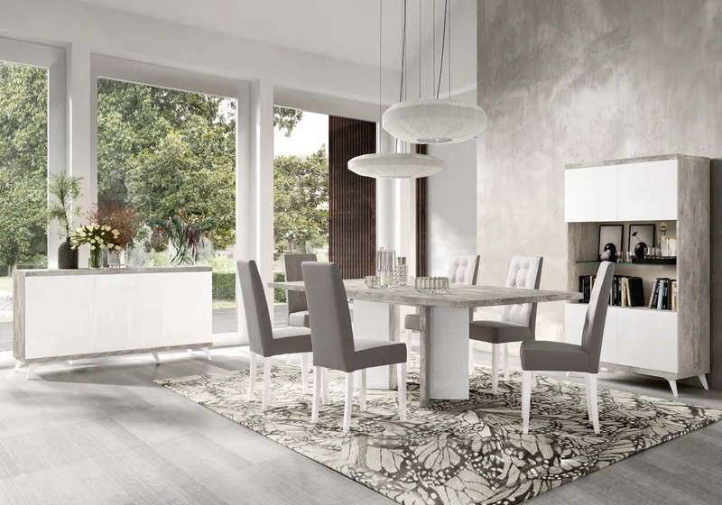 Buffet blanc laqué effet béton – Treviso