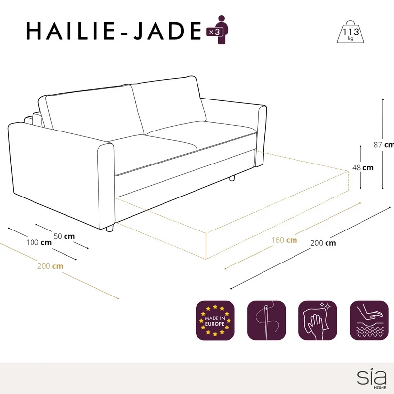 Canapé Convertible Hailie-Jade Couchage 160 cm