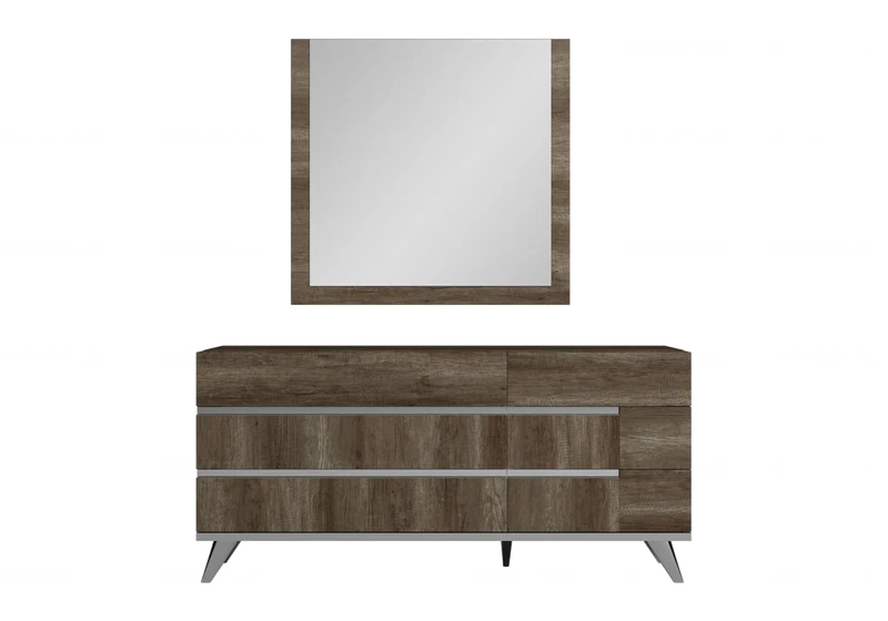 Miroir mural rectangulaire bois chêne laqué design - Medea