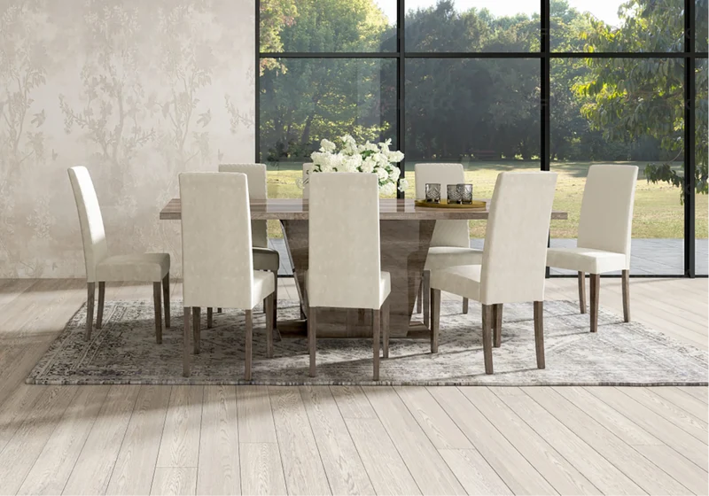 Table à manger extensible ou fixe chêne laqué - Medea