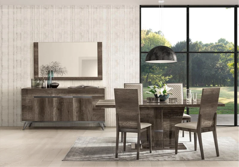 Table à manger extensible ou fixe chêne laqué - Medea