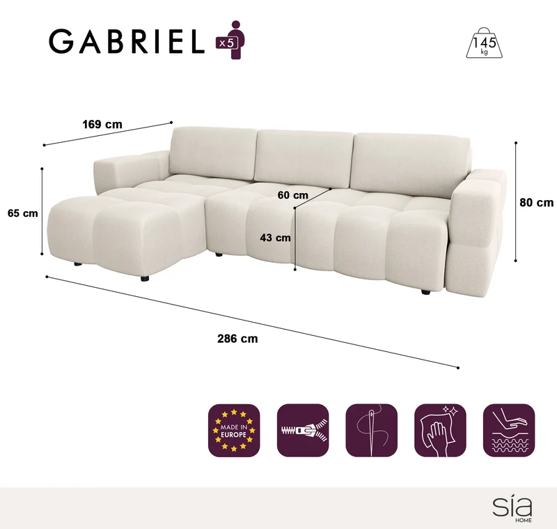 Canapé Convertible Angle Droit Gabriel