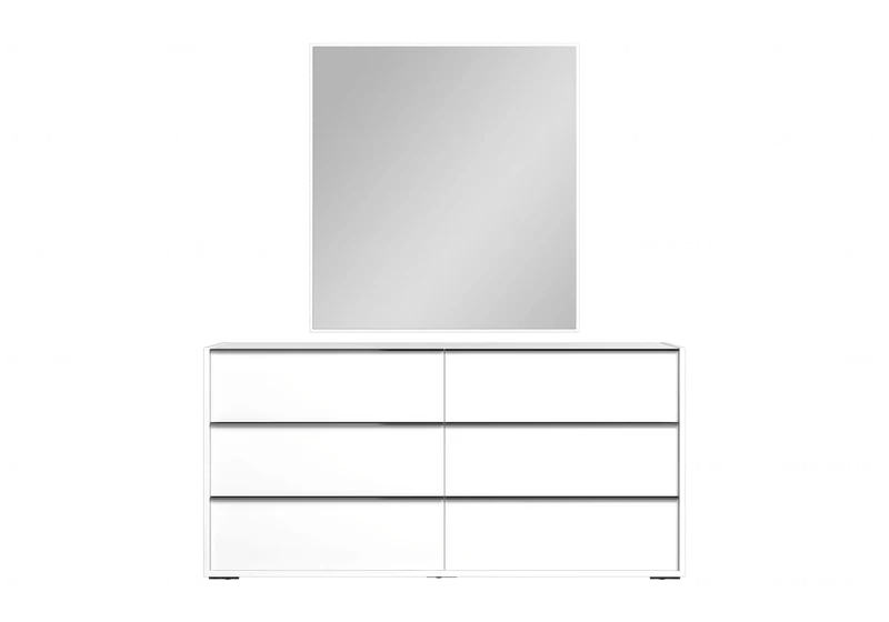 Miroir mural rectangulaire 97 cm blanc laqué - Luna