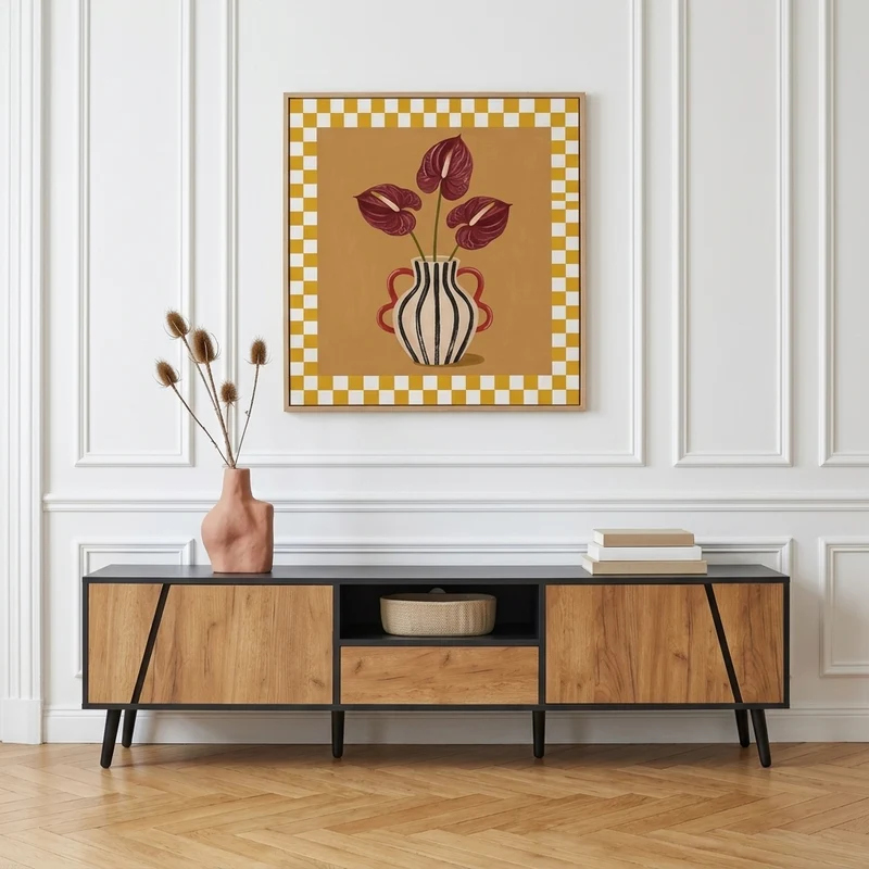 Oslo Meuble TV 180 cm avec 2 portes, 1 niche et 1 tiroir