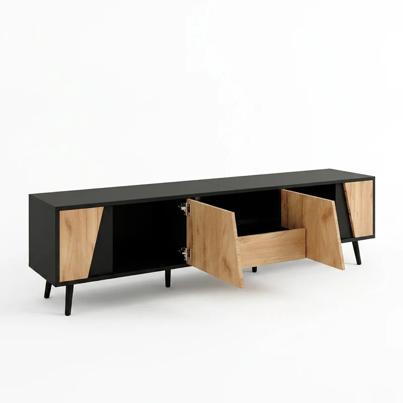 Oslo Meuble TV 180 cm avec 2 portes, 1 niche et 1 tiroir
