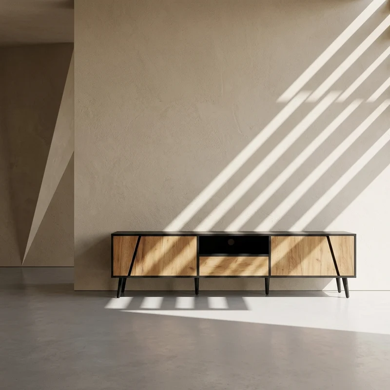 Oslo Meuble TV 180 cm avec 2 portes, 1 niche et 1 tiroir