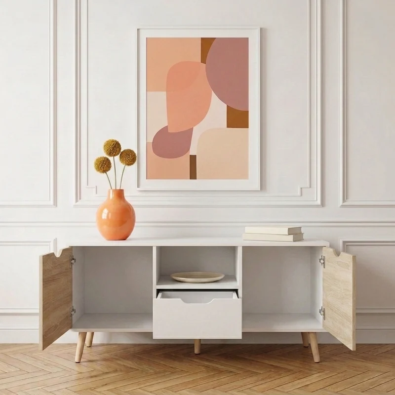 Lenny Meuble TV 110 cm avec 1 niche, 1 tiroir et 2 portes