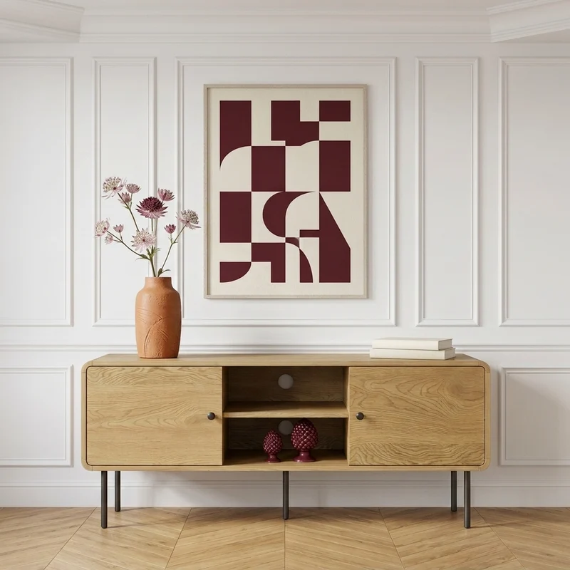 Tony Meuble TV 120 cm à coins arrondis vintage