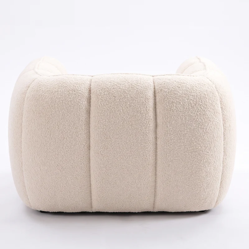 GARY Fauteuil 1 Place Bouclette Blanc - Livré Compressé