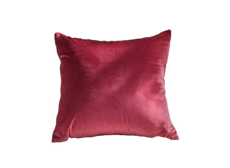 Coussin carré 45x45cm en velours rouge TYGA