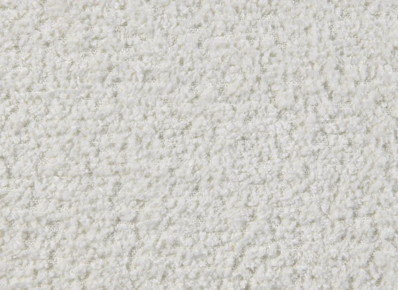 Canapé d'angle convertible avec coffre en tissu bouclette écru HAVEN - Angle droit