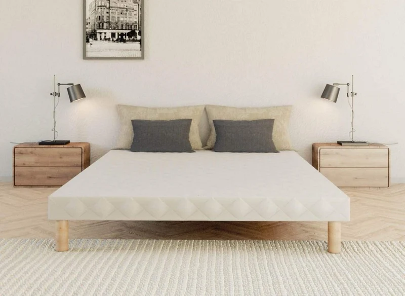 Sommier tapissier 140 x 190 cm + 4 pieds