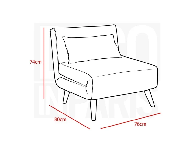 Fauteuil convertible en tissu gris anthracite TONKA