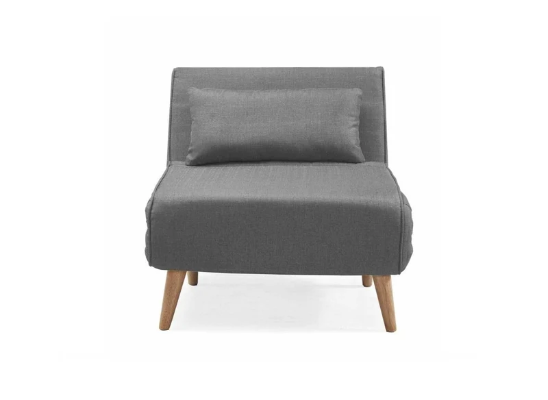 Fauteuil convertible en tissu gris TONKA