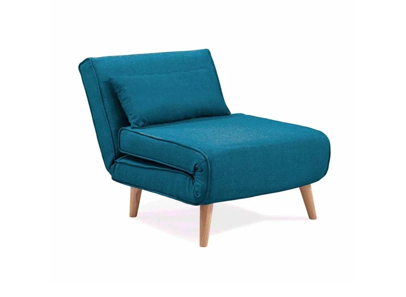 Fauteuil convertible en tissu bleu TONKA