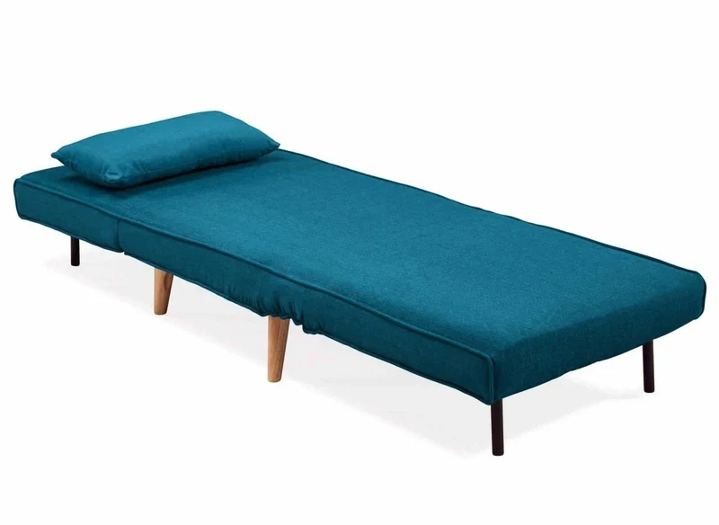 Fauteuil convertible en tissu bleu TONKA