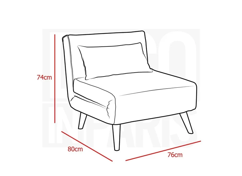 Fauteuil convertible en tissu bleu TONKA