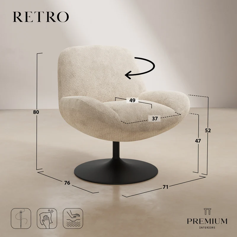 RETRO fauteuil pivotant