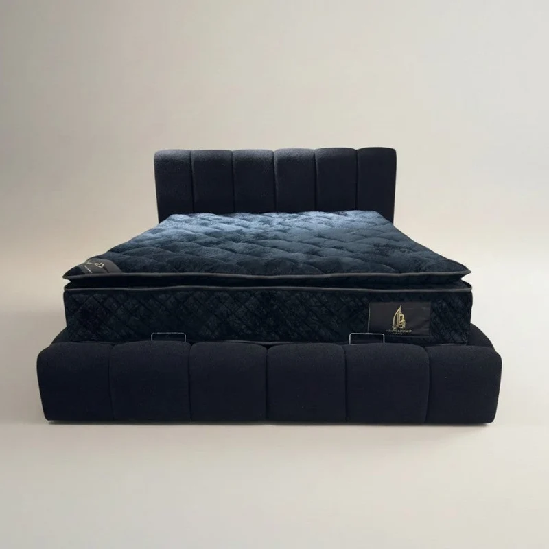 Lit coffre Bubble Dallas noir 160x200 | Leader Meubles