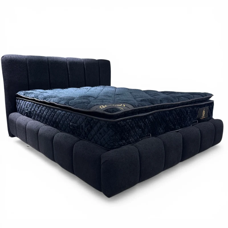 Lit coffre Bubble Dallas noir 160x200 | Leader Meubles