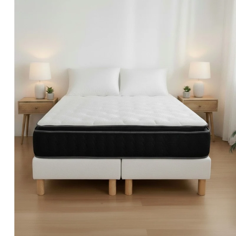 Sommier + Matelas Premium 30-32cm (ressorts ensachés) | Leader Meubles