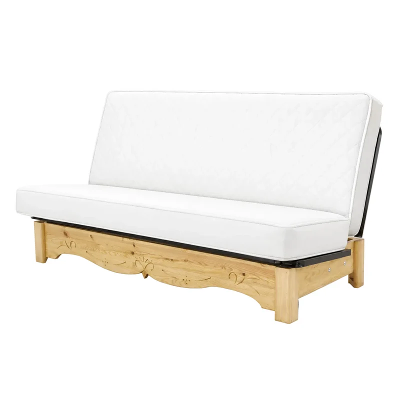 Clic clac 140 x 190 cm épicéa huilé miel et tissu courchevel gris | Aspin