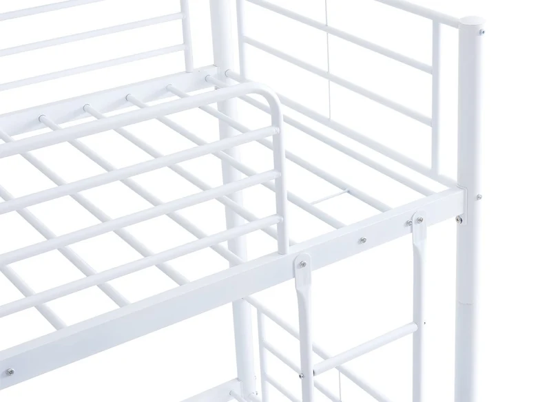 Lit superposé TWINS en métal blanc 90 X 190 cm + sommiers