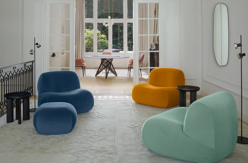 PUKKA - Fauteuil en tissu Capa col. Ecru