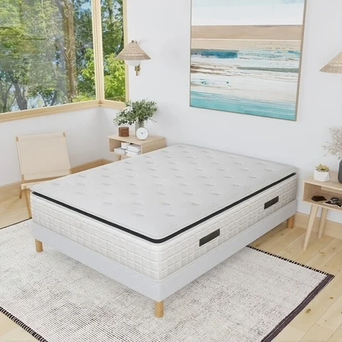 Sommier + Matelas Premium 28cm (ressorts ensachés) | Leader Meubles