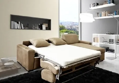 Canapé d'angle convertible avec coffre en tissu - Ariane