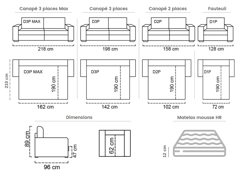 Canapé d'angle convertible avec coffre en tissu - Ariane