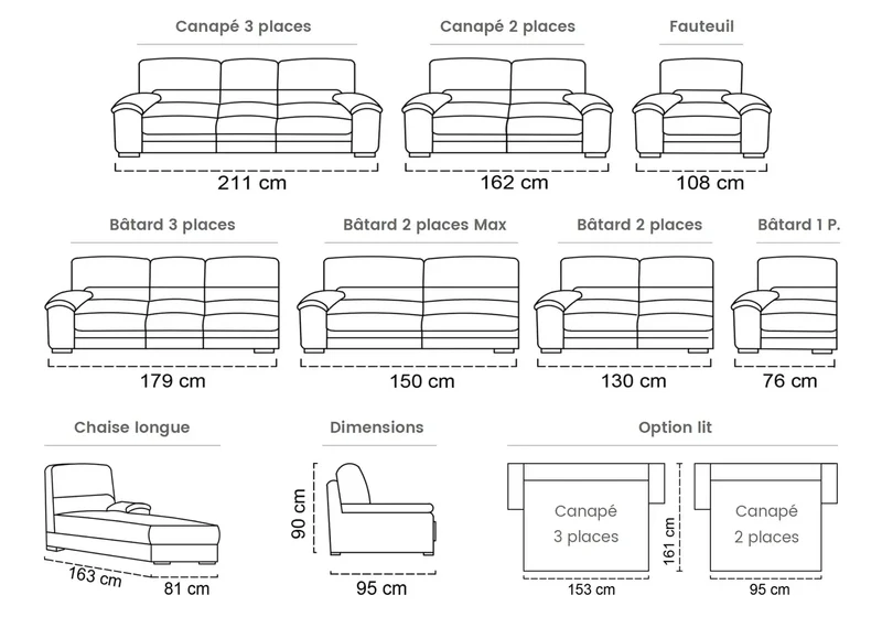 Canapé d'angle convertible en tissu marron - Sibyl