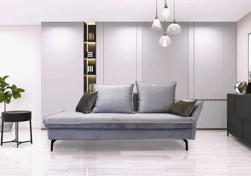 Canapé d'angle modulable en tissu taupe - Gina