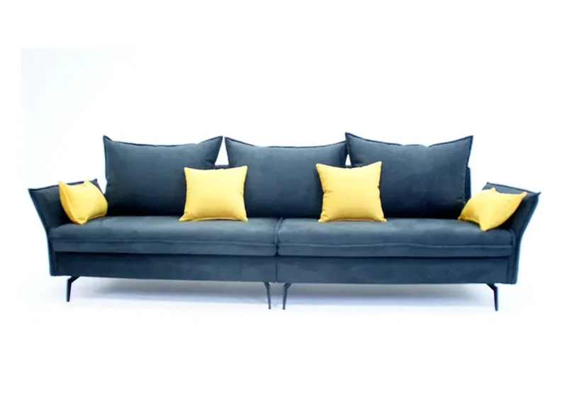 Canapé d'angle modulable en tissu jaune - Gina