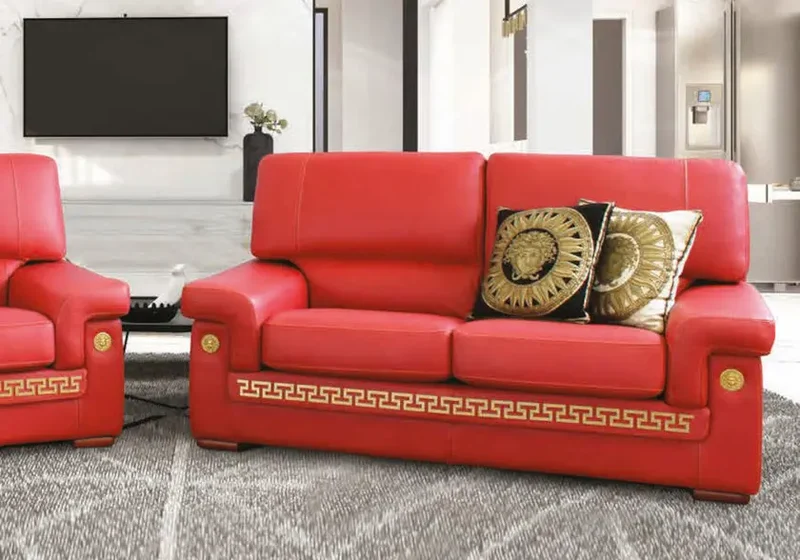 Canapé cuir rouge versace ZEUS