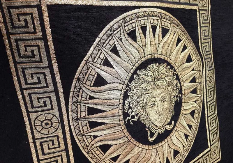 Canapé angle cuir versace gold LOUIS