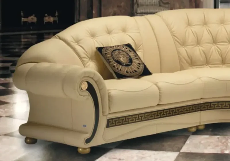 Canapé angle cuir versace gold LOUIS