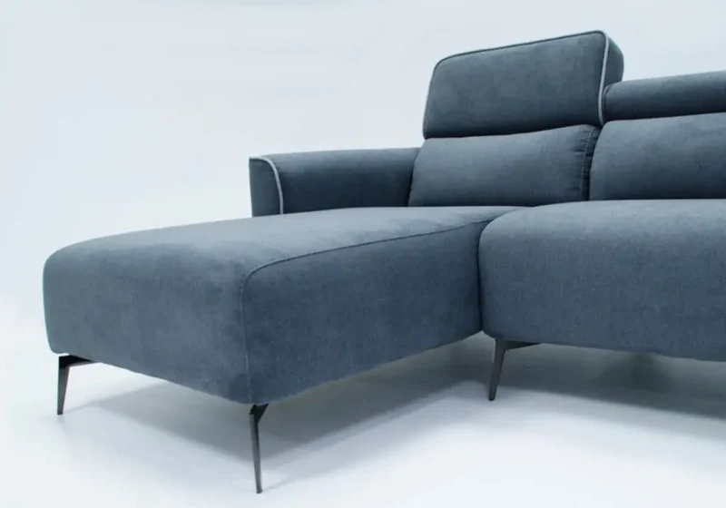 Canapé d'angle modulable en tissu gris - Flora