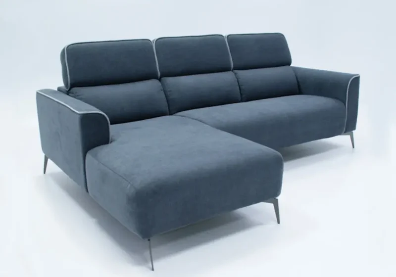Canapé d'angle modulable en tissu gris - Flora