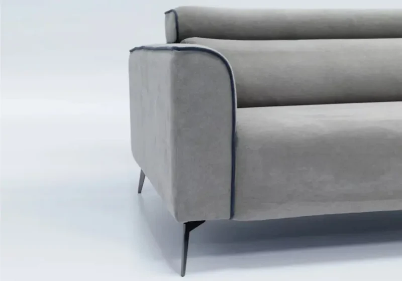 Canapé d'angle modulable en tissu gris - Flora