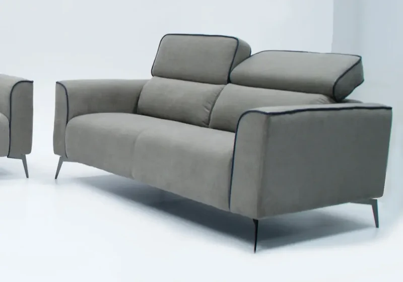 Canapé d'angle modulable en tissu gris clair - Flora