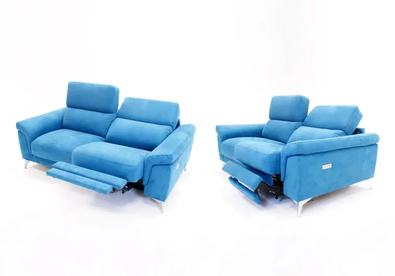 Canapé modulable relax en tissu gris clair - Felia